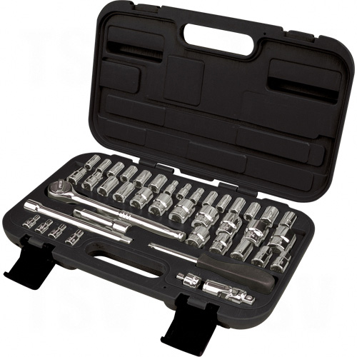 41-Piece 1/4 and 3/8" Drive S.A.E./Metric Socket Set" - TLV360