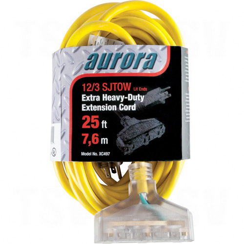 Outdoor Vinyl Extension Cords with Light Indicator - Triple Tap - XC497