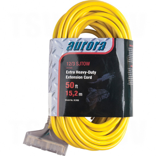 Outdoor Vinyl Extension Cords with Light Indicator - Triple Tap - XC498