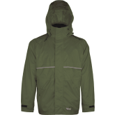 Viking "Journeyman 420D" Heavy Duty Rain Gear - 420 Denier Rip-Stop Nylon / PVC, Hooded Jacket, Zip Slash Pockets, 2X-Large, Green - 3305J-XXL