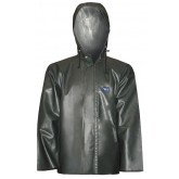 Viking "Journeyman" Jacket with Attached Hood 0.45mm Industrial Oil Resistant PVC  , 2X-Large,  Green - 4125J-XXL