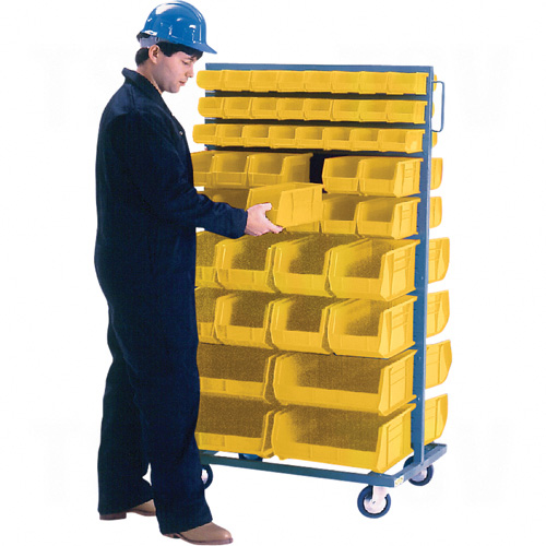 CB091 - Mobile Bin Racks - Double Sided - Rack & Bin Combination