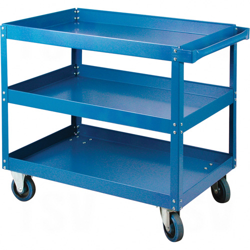MB485 - Knocked-Down Shelf Carts - 3-Shelf Utility Trucks
