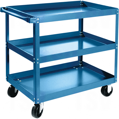 MB486 - Knocked-Down Shelf Carts - 3-Shelf Utility Trucks
