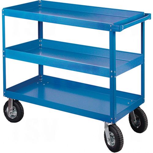 MB490 - Knocked-Down Shelf Carts - 3-Shelf Utility Trucks