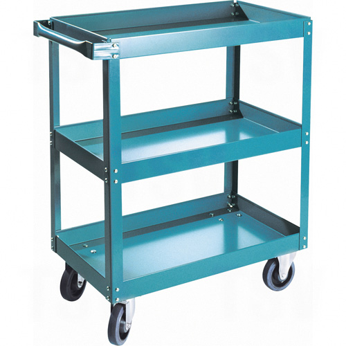 MB495 - Knocked-Down Shelf Carts - 3-Shelf Utility Trucks