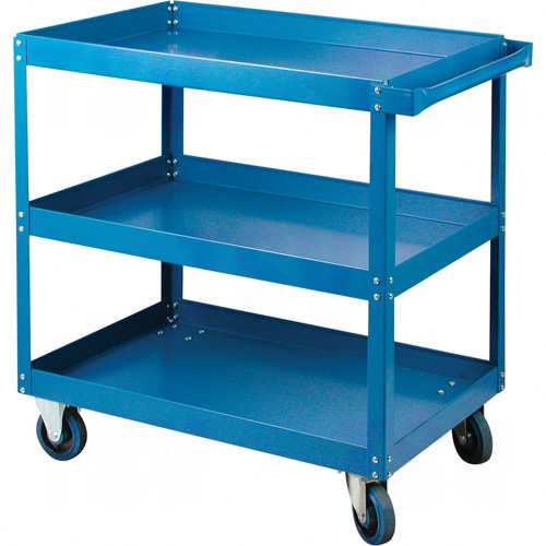 MB496 - Knocked-Down Shelf Carts - 3-Shelf Utility Trucks