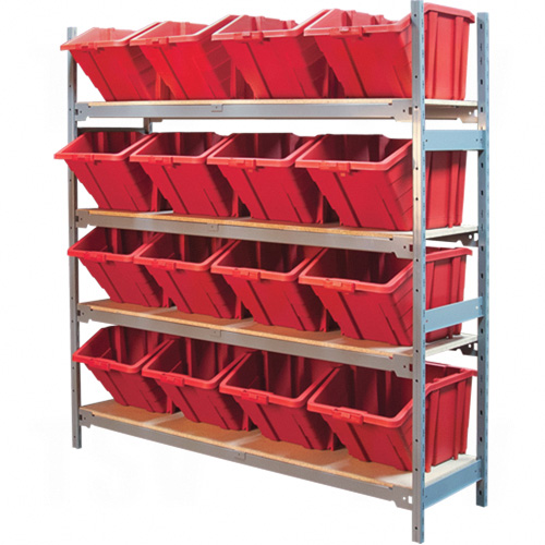 RL980 - Wide Span Shelving with Jumbo Plastic Bins