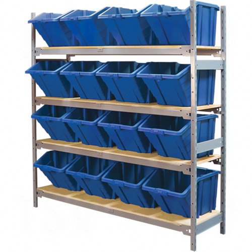 RL981 - Wide Span Shelving with Jumbo Plastic Bins