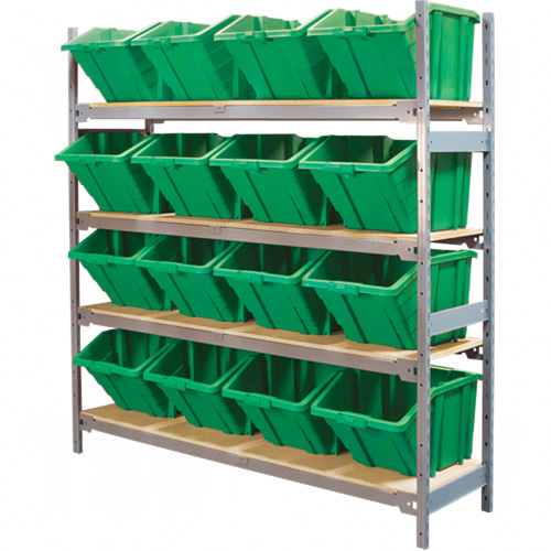 RL982 - Wide Span Shelving with Jumbo Plastic Bins