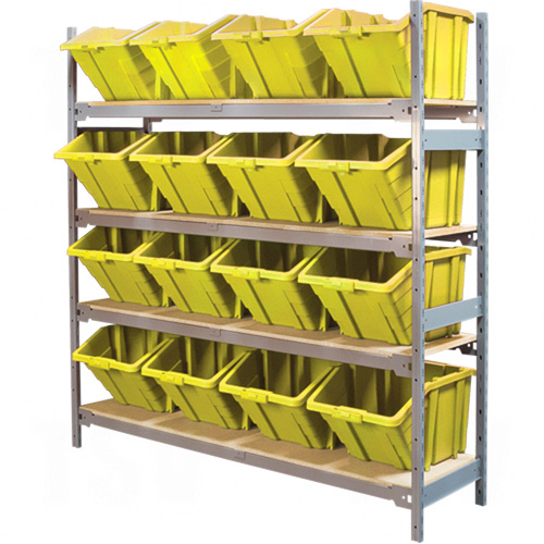 RL983 - Wide Span Shelving with Jumbo Plastic Bins