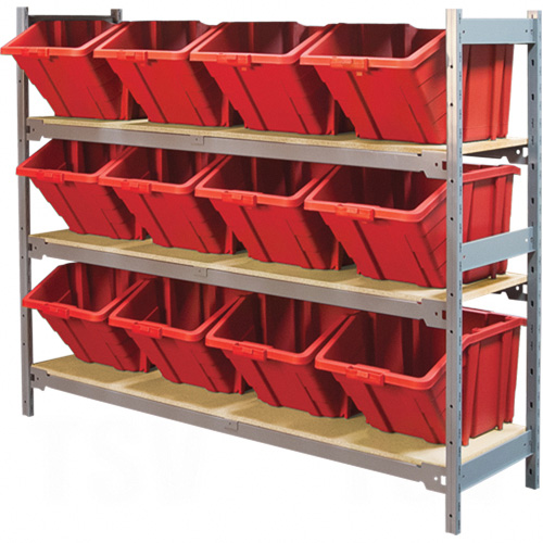 RL984 - Wide Span Shelving with Jumbo Plastic Bins