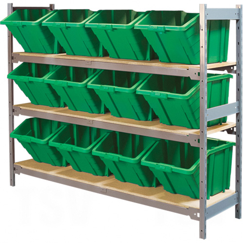 RL986 - Wide Span Shelving with Jumbo Plastic Bins