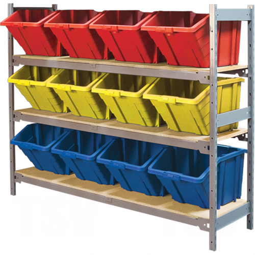 RL988 - Wide Span Shelving with Jumbo Plastic Bins