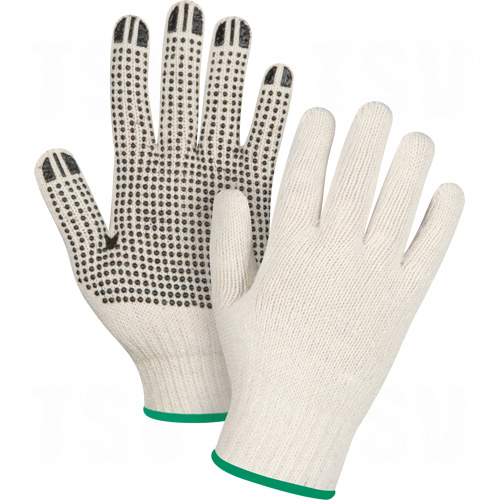Natural Poly/Cotton Dotted Gloves - SDS943