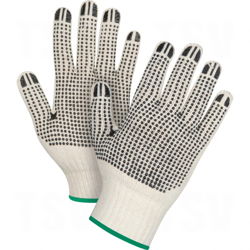 Natural Poly/Cotton Dotted Gloves - SEE945